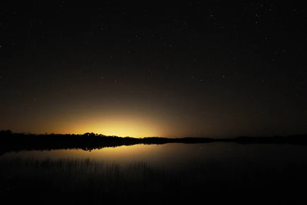 Stars and light pollution over Everglades National Park, Florida.