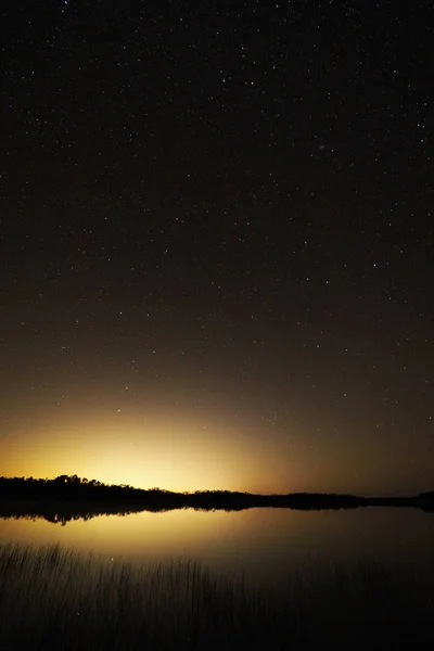 Stars and light pollution over Everglades National Park, Florida.
