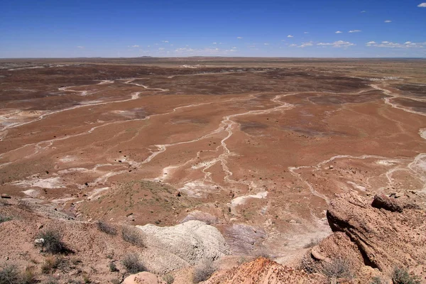 Badlands del deserto dipinto nel Parco nazionale della foresta pietrificata, Arizona. — Foto Stock