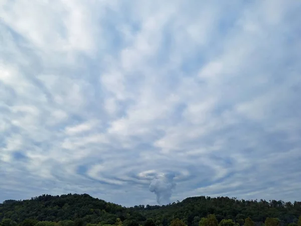 Powerplant exhaust and clouds in Charleston, West Virginia.