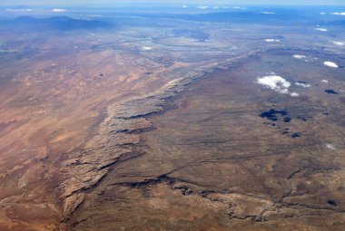 Canyonlands Ulusal Parkı ve çevresi, Utah havadan görünümü.
