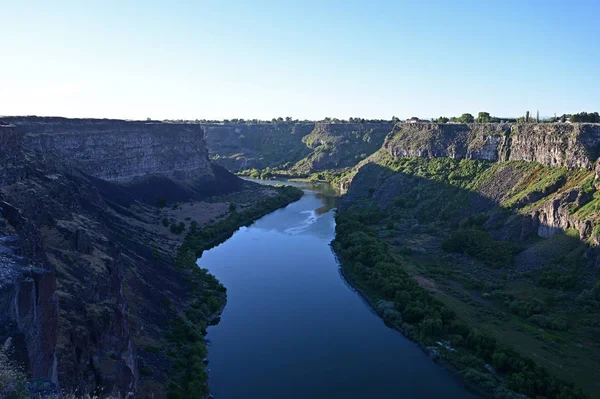 Tha Snake River y Snake River Canyon en Twin Falls, Idaho . — Foto de Stock