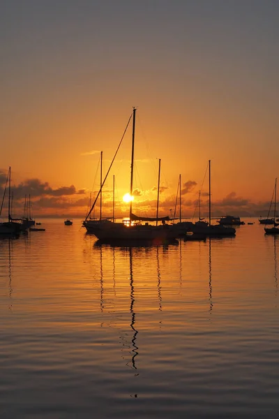 Akşam Yemeği Key Marina üzerinde Gündoğumu, Miami. — Stok fotoğraf