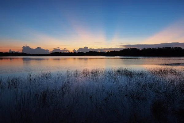 Nascer do sol sobre Nine Mile Pond no Parque Nacional Everglades . — Fotografia de Stock