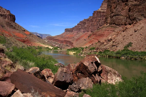 Río Colorado por encima de Hance Rapids en el Gran Cañón . —  Fotos de Stock