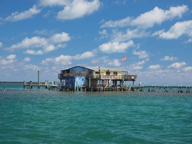 Miami Springs Powerboat Club, Stiltsville, Biscayne Ulusal Parkı, Florida.