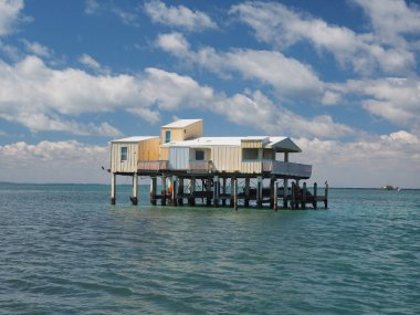 Baldwin, Seanslar ve Shaw House, Stiltsville, Biscayne Ulusal Parkı, Florida.