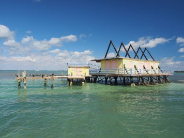 A-Frame House, Stiltsville, Biscayne Ulusal Parkı, Florida.