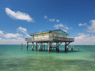 Bay Chateau, Stiltsville, Biscayne Ulusal Parkı, Florida.
