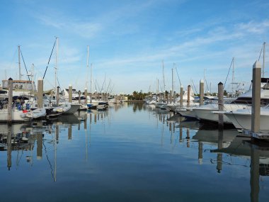 Yatlar Key Biscayne, Florida'daki Crandon Marina'ya demirledi.