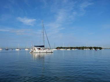 Key Biscayne crandon Marina çapa de Yelkenli.