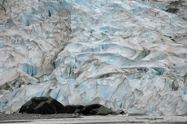 Κοντινά πλάνα του παγετώνα, μεγάλη κοιλάδα παγετώνα κοντά στο Χέινς, Αλάσκα. — Φωτογραφία Αρχείου