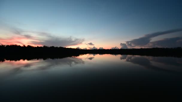 Zonsopgang timelapse op Nine Mile Pond in Everglades National Park, Florida 4K. — Stockvideo