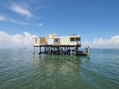 Baldwin, Seanslar ve Shaw House, Stiltsville, Biscayne Ulusal Parkı, Florida.