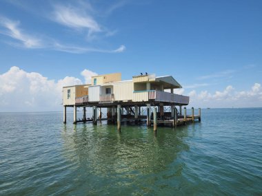 Baldwin, Seanslar ve Shaw House, Stiltsville, Biscayne Ulusal Parkı, Florida.