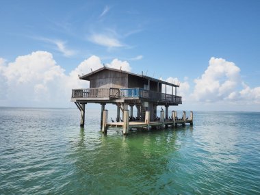 Hicks House, Stiltsville, Biscayne Ulusal Parkı, Florida,