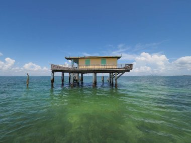 Bay Chateau, Stiltsville, Biscayne Ulusal Parkı, Florida.