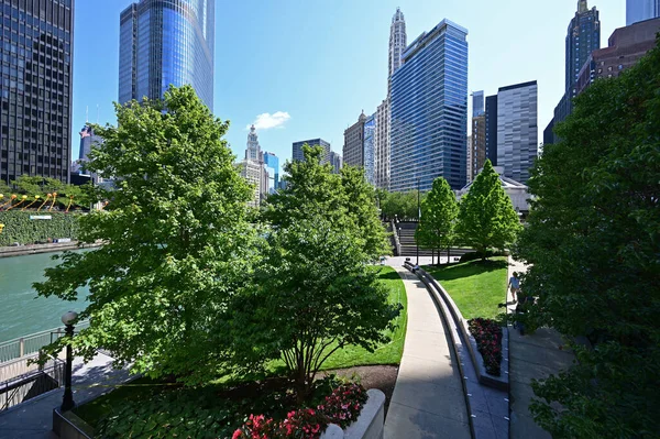 Ville de Chicago et Chicago River, Illinois. — Photo