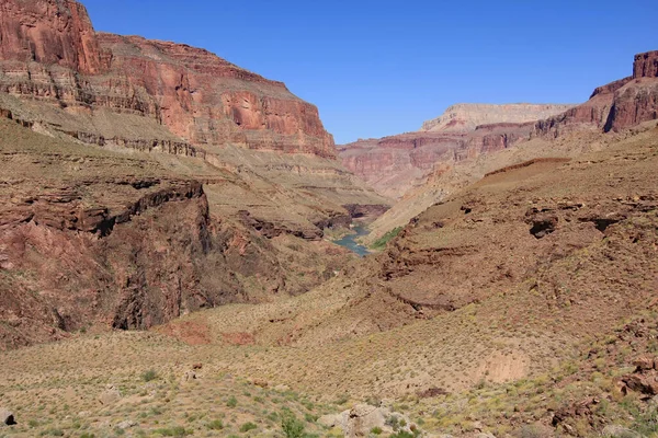 Kilátás a Colorado folyó és a Gránit keskeny a Grand Canyon Nemzeti Park. — Stock Fotó