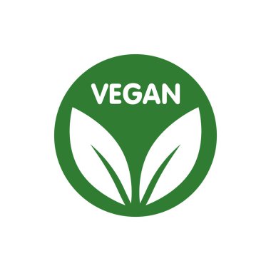 Vegan Biyoloji, Ekoloji, Organik logo ve ikon, etiket, etiket. Beyaz arkaplanda yeşil yaprak simgesi