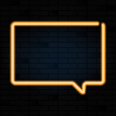 Vektör gerçekçi izole neon retro konuşma balonları dekorasyon ve kaplama tuğla zemin üzerine. 