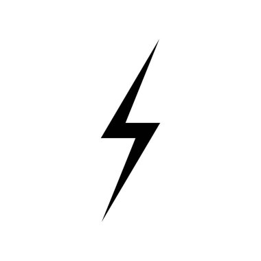 yıldırım simge vektör. Basit düz sembolü. Beyaz arka plan üzerinde mükemmel siyah piktogram illüstrasyon