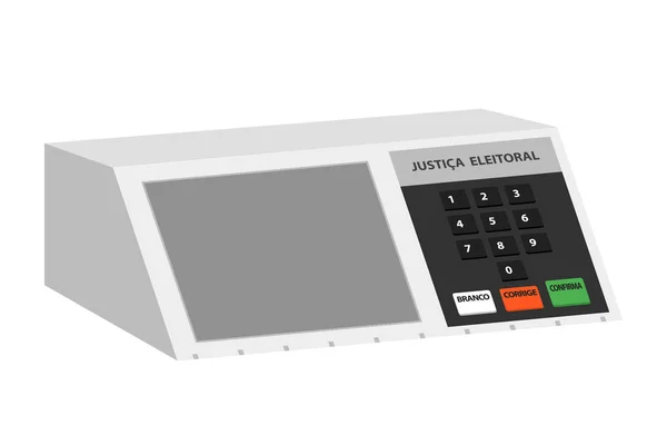 Elektroniczna maszyna Brazylijskie głosowanie urna ilustracja — Wektor stockowy