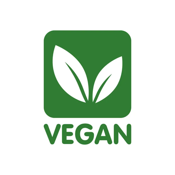 Vegane Bio, Ökologie, Bio-Logo und -Symbol, Etikett, Etikett. Grünes Blatt-Symbol auf weißem Hintergrund — Stockvektor