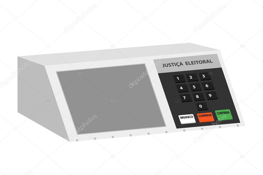 Electronic machine Brazilian voting urn illustration