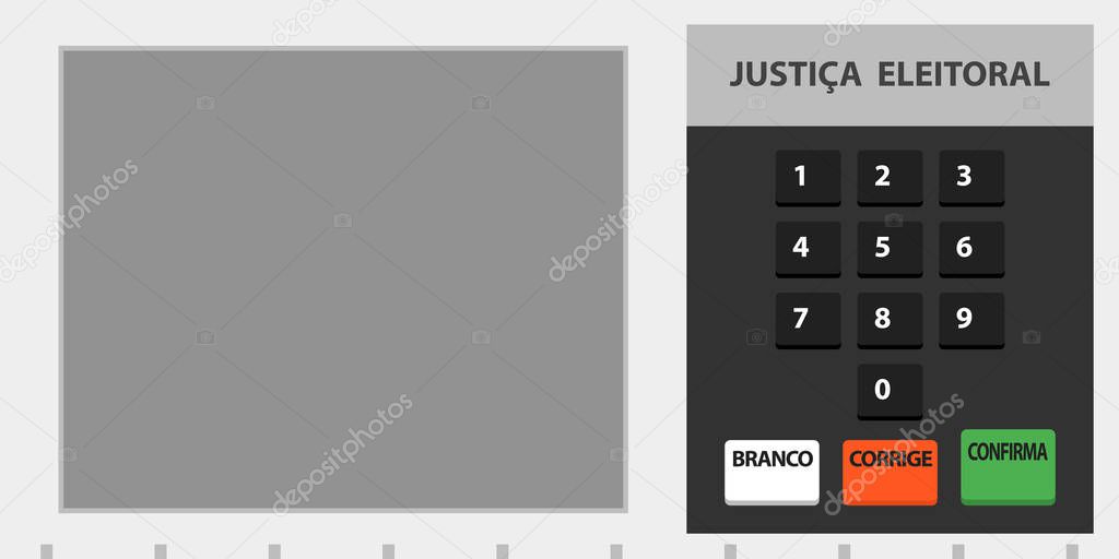 Electronic machine Brazilian voting urn illustration.