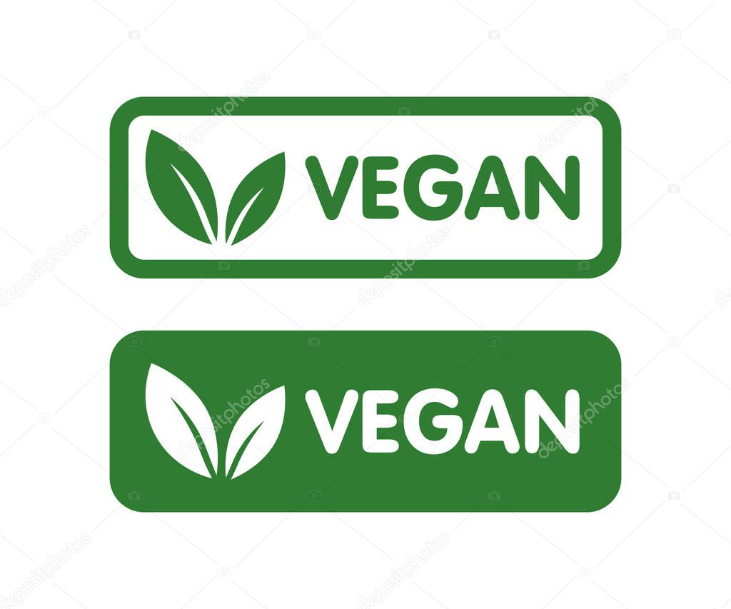 Vegan Bio, Ecology, Organic logo and icon, label, tag. Green leaf icon on white background