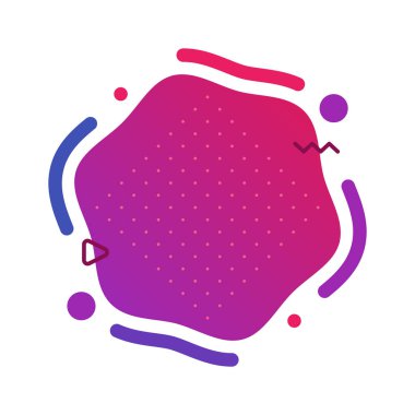 Soyut modern grafik öğeleri kümesi. Dinamik formlar ve satır renkli. Akan sıvı şekillerle degrade soyut afiş. Bir logo, afiş veya sununun tasarım şablonu. Vektör.