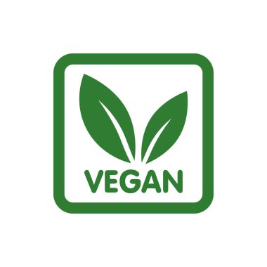 Vegan Biyoloji, Ekoloji, Organik logo ve ikon, etiket, etiket. Beyaz arkaplanda yeşil yaprak simgesi