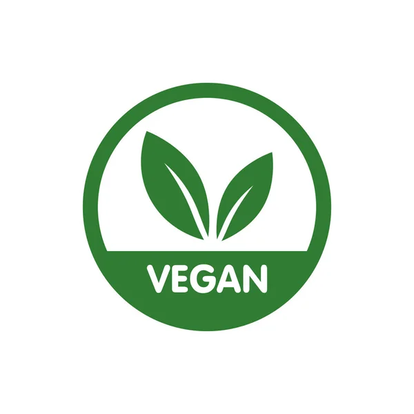 Vegansk Bio, Ekologi, Ekologisk logotyp och ikon, etikett, etikett. Gröna blad ikon på vit bakgrund — Stock vektor