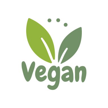 Vegan Biyoloji, Ekoloji, Organik logo ve ikon, etiket, etiket. Beyaz arkaplanda yeşil yaprak simgesi