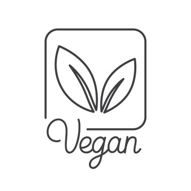 Yeşil yapraklı modaya uygun doğrusal modelli vektör logosu şablonu ve rozeti - organik, sağlıklı, doğal, vegan