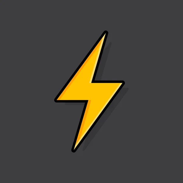 Lightning Bolt Thunder Bolt Lighting Strike Expertise Flat Vector Icon — Stock Vector