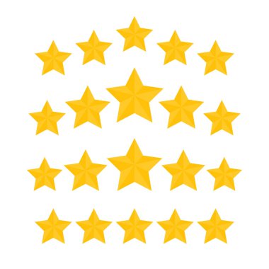 Beş Yıldızlı Altın Derecelendirme simgesi. 3 boyutlu karikatür oyunu tasarımı. Ödüller, Fare, Ödül, Başarı konsepti. Vektör illüstrasyonu.