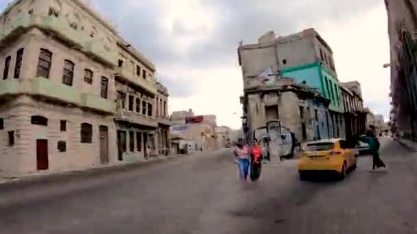 Havana Cuba 2019 Hyperlapse Straten Van Oud Havana — Stockvideo