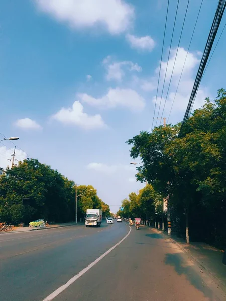 Camino Asfalto Vacío Ciudad — Foto de Stock