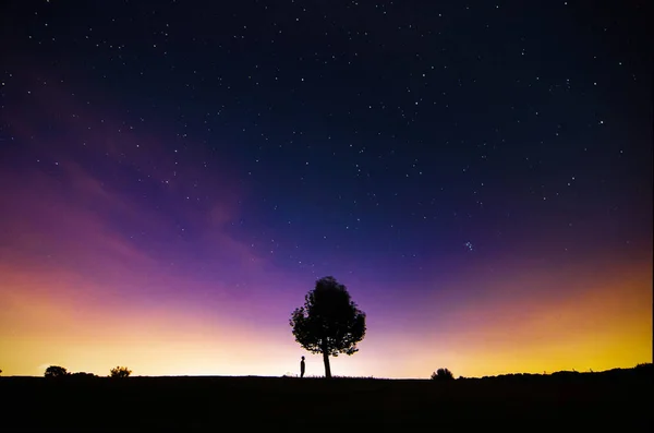 Céu Estrelado Bonito Noite — Fotografia de Stock