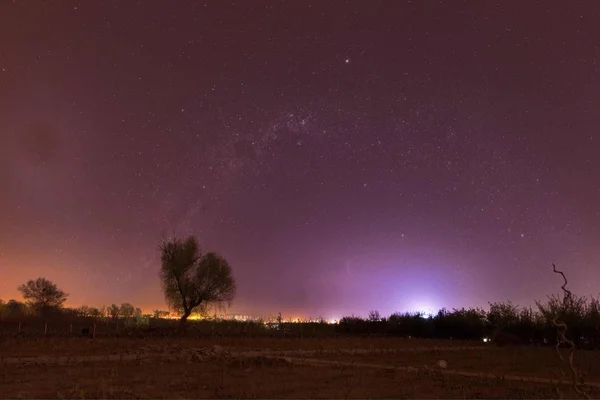 Hermoso Cielo Nocturno Vía Láctea — Foto de Stock