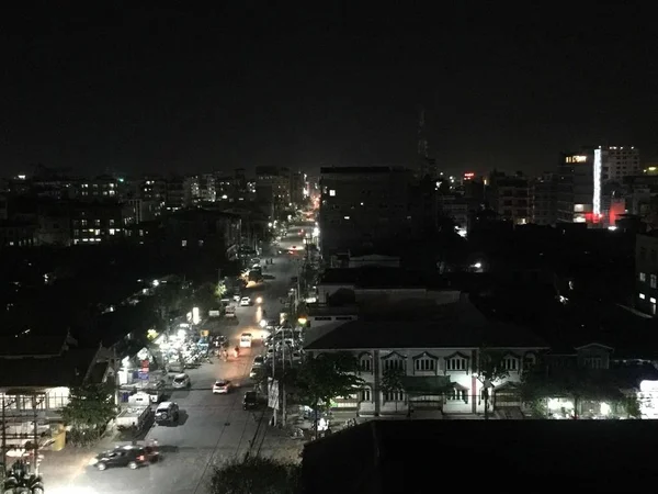 Vista Nocturna Ciudad Capital China — Foto de Stock