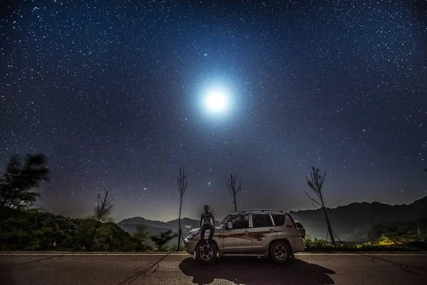 Hermoso Cielo Estrellado Noche — Foto de Stock