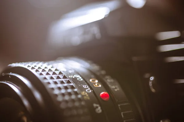 Objektiv Fotoaparátu Pozadí Zavřít — Stock fotografie