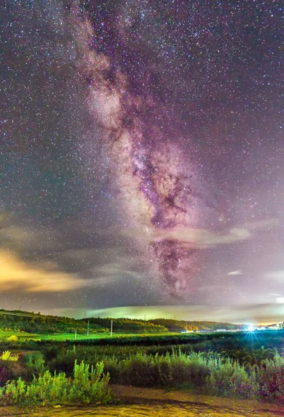Hermoso Cielo Nocturno Vía Láctea — Foto de Stock