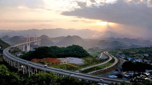 stock image the great bridge in the mountains