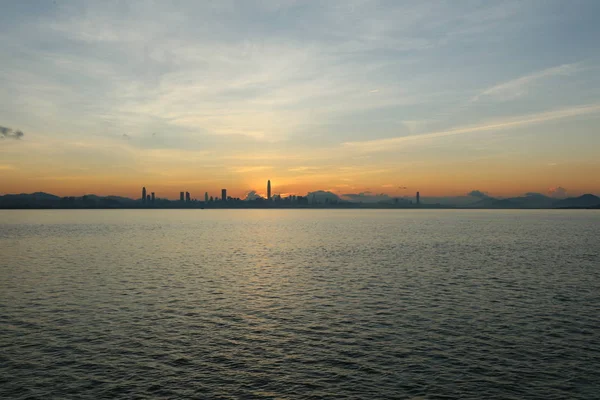 Belo Pôr Sol Sobre Mar — Fotografia de Stock