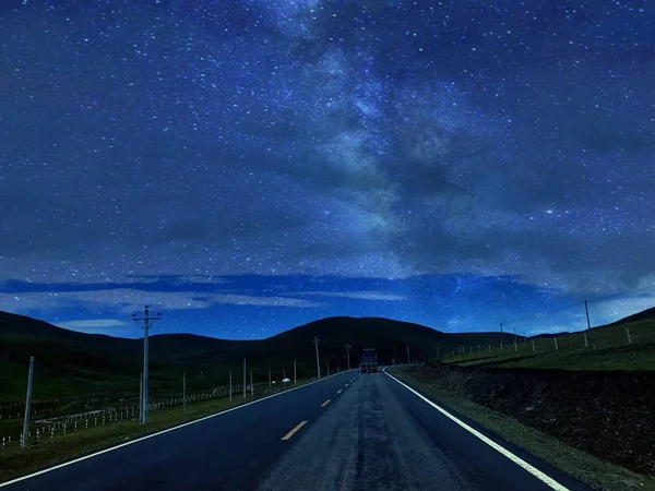 Hermoso Cielo Nocturno Vía Láctea — Foto de Stock