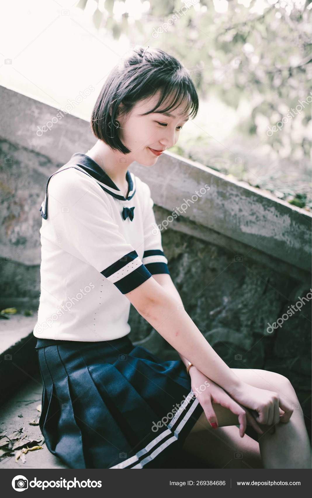 Cute Asian Teen Schoolgirl Stock Photo Image By C Imaginechina Tuchong